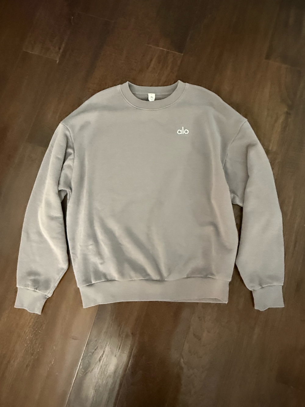 New Alo Accolade Crew Neck Pullover Mushroom size x small